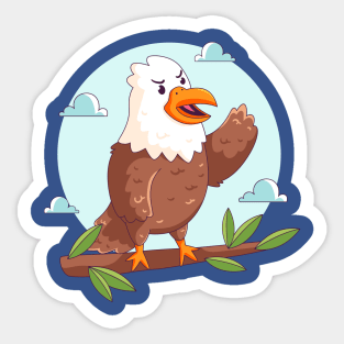 Hawk Angry Cartoon Illustration Sticker